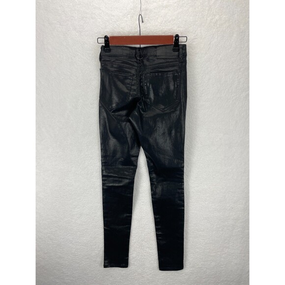 AllSaints Petrel Ashby Skinny‎ Jeans Women’s 25 Black Coated Denim Punk Style - Picture 7 of 10